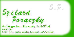 szilard poraczky business card